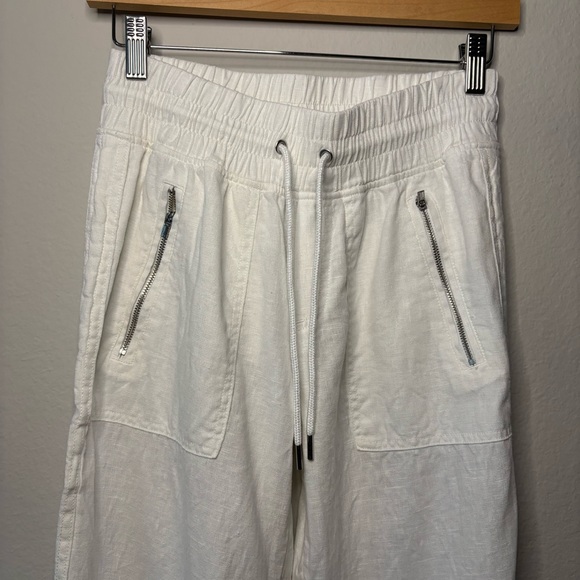 Athleta Cabo Linen Wide Leg Pant, Calla Lily SIZE 0, drawstring travel pant EUC! - Picture 4 of 16